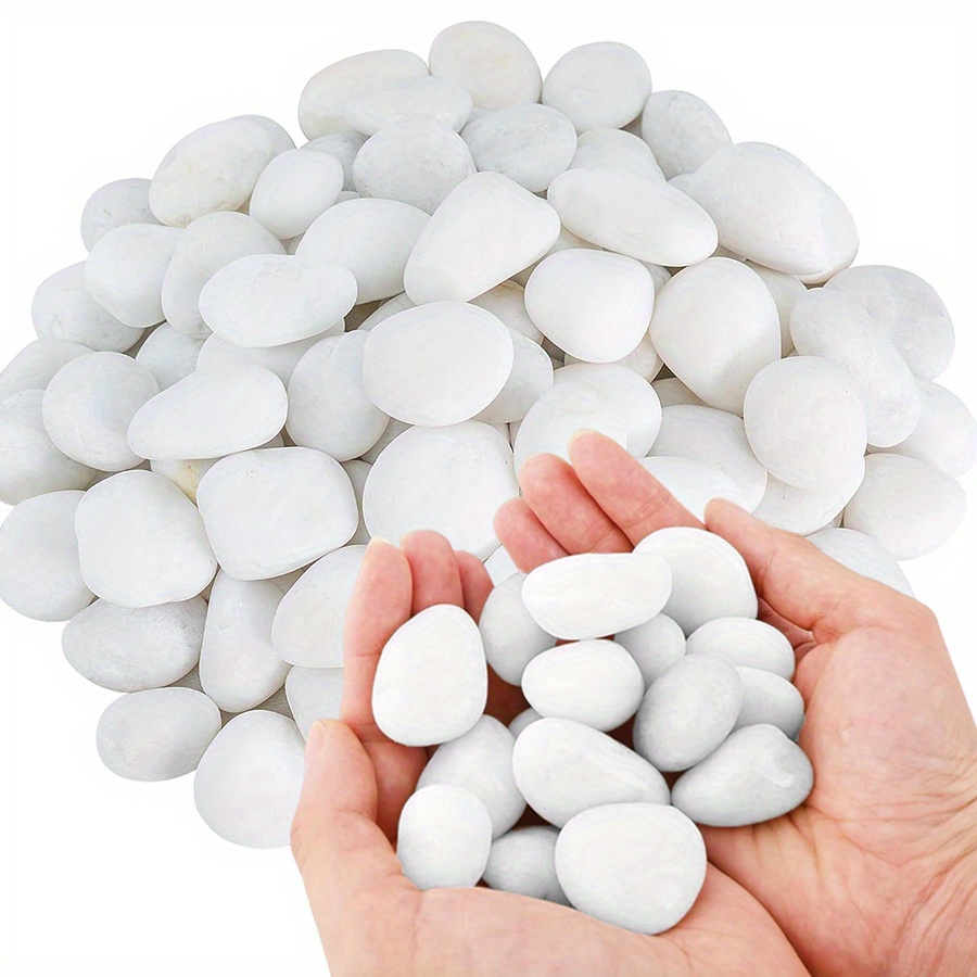 Aquarium Planted - 200/400g branco alto polido seixos naturais