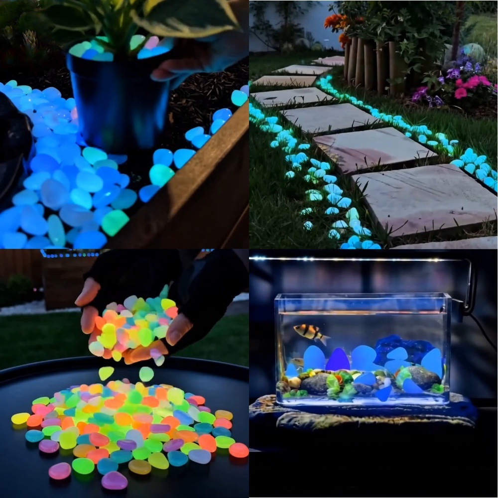 Aquarium Planted - Pedras luminosas coloridas que brilham no