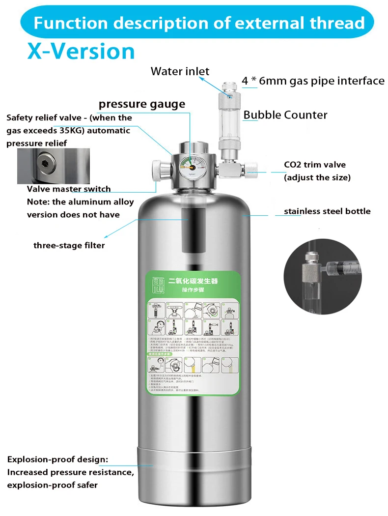 Zrdr kit sistema gerador de co - Aquarium Plant No Co2 avaliação e preço